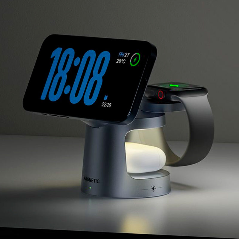 Suporte para Celular Charger 3 em 1
NEUA suporte carregador iphone celular airpods earbuds apple watch smartwatch carregamento por indução