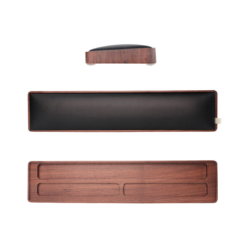 Descanso de Pulso e Organizador de Mesa Exclusive neua descanso de pulso em madeira e couro premium acessório ergonomia