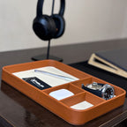 Bandeja Porta Objetos Tray - em Couro