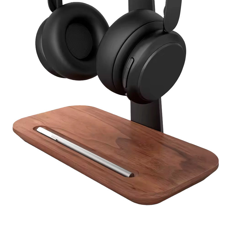Suporte de Headset de Madeira - Exclusive neua preto