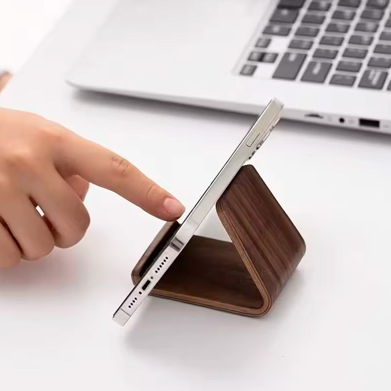 suporte para celular de madeira neua exclusive madeira nogueira